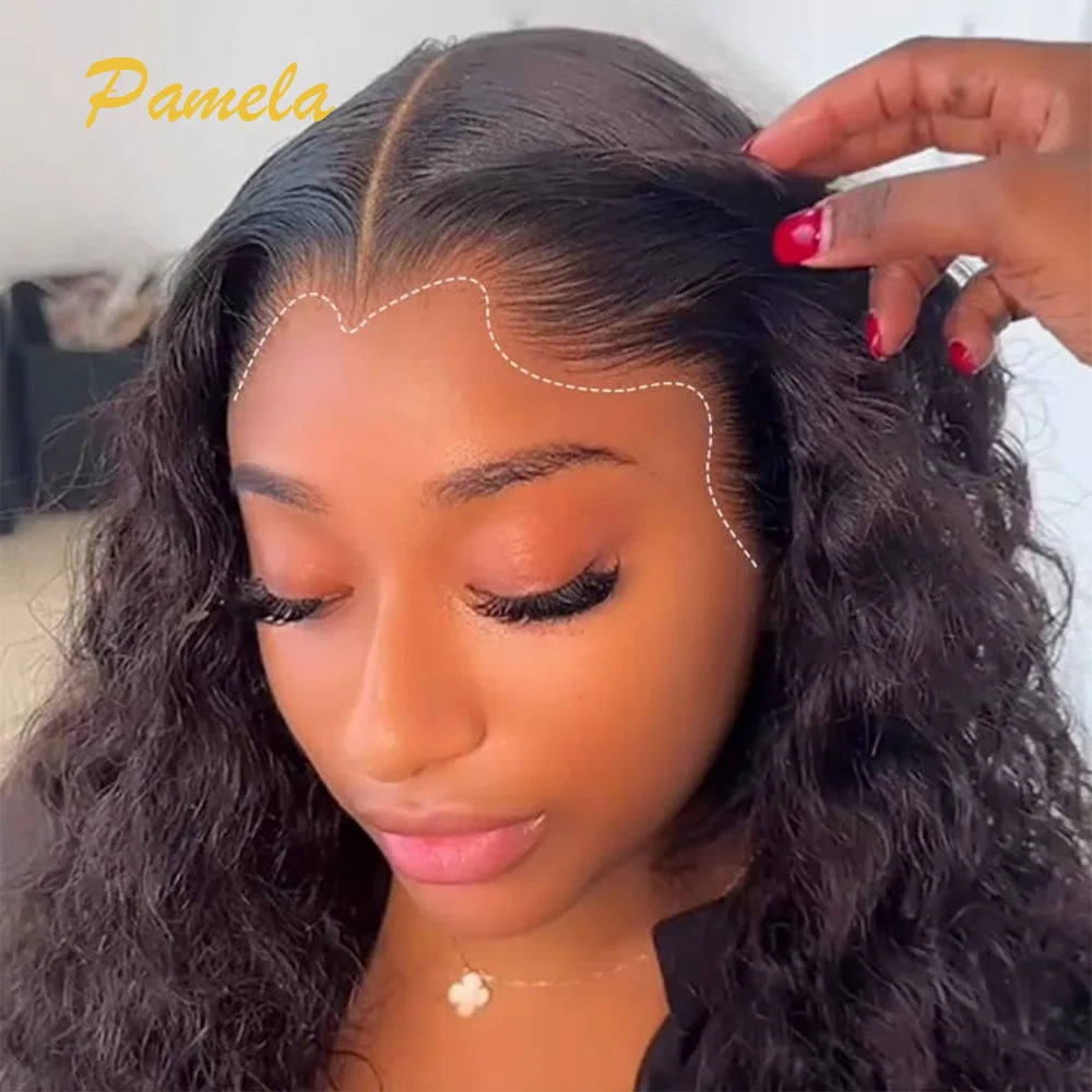 New Trend Lagos Hairline 250 Density Curly Wigs 13x6 Lace Frontal Glueless Wigs Human Hair Water Wave Pre Plucked Ready To Wear