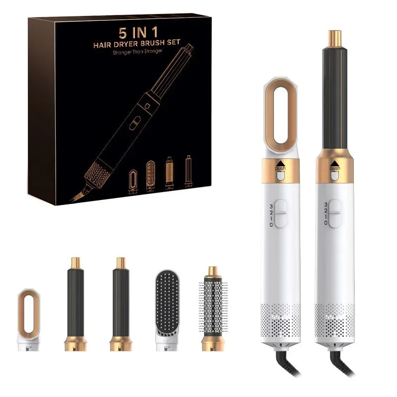 5 In 1 Hair Dryer Comb Set Professional Hot Air Styler For Hair Curling Straightening And Volumizing At Home hair straightener