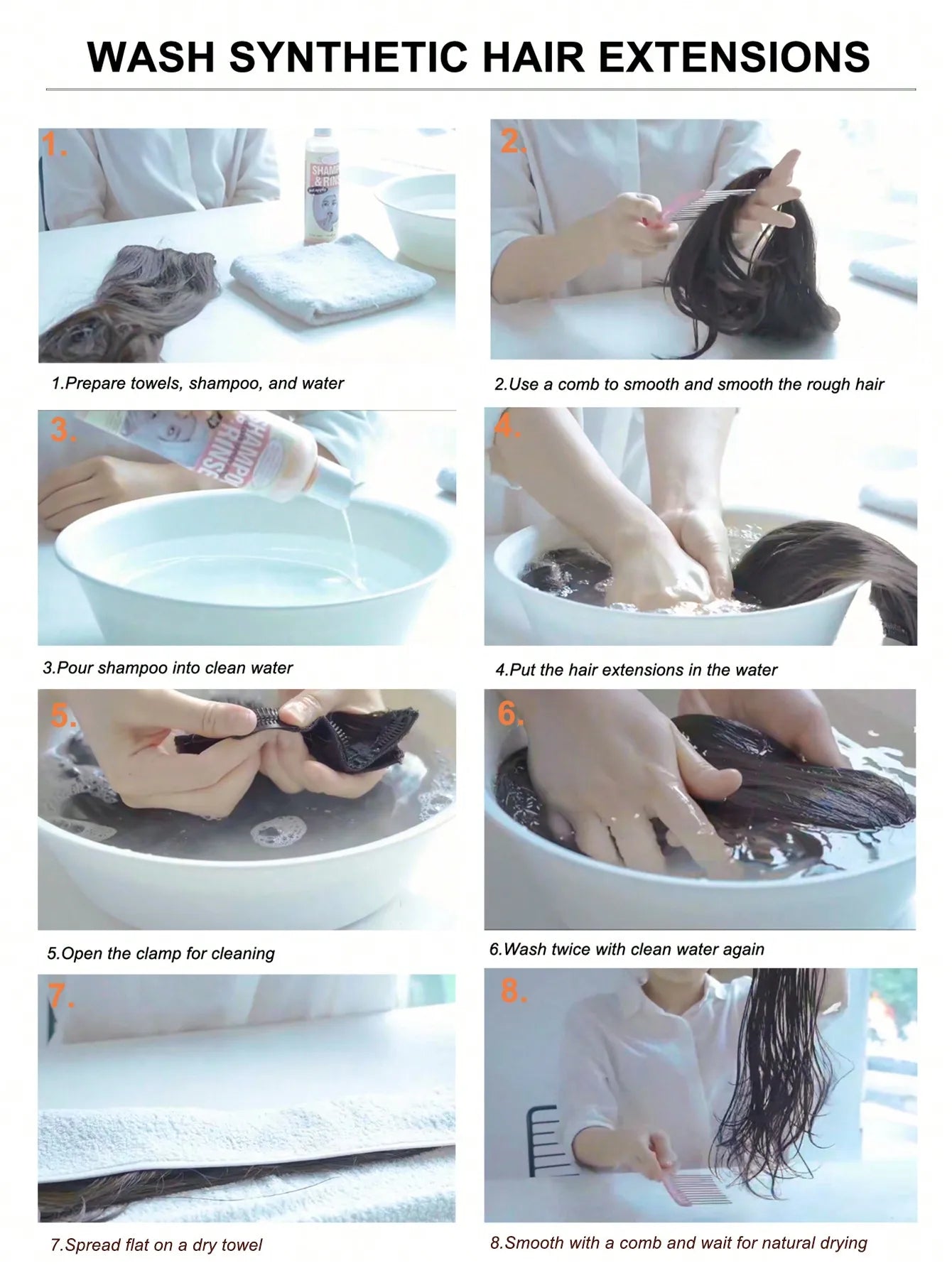 Synthetic 24Inch 16 Clips in Hair Extensions Long Straight Hairstyle Blonde Black Hairpieces Heat Resistant False Hair Daily Use