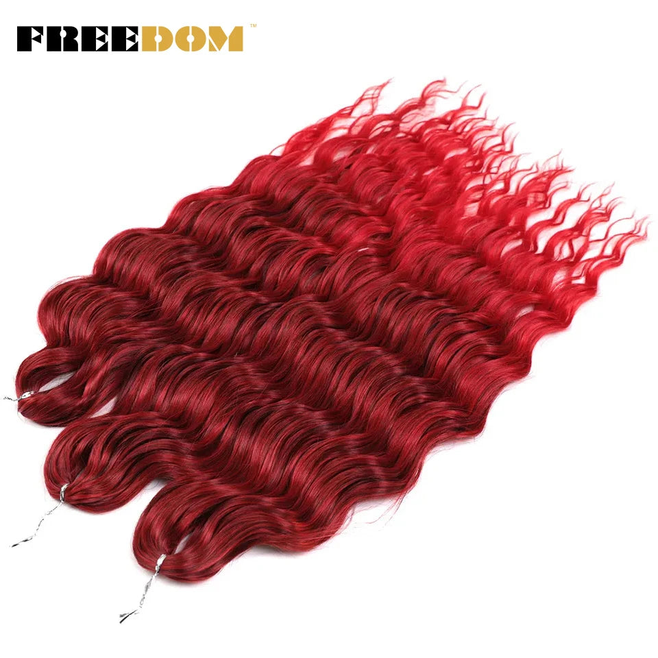 Synthetic Loose Deep Wave Braiding Hair Extensions 24 Inch Deep Curly Twist Crochet Braid Hair Ombre Blonde Brown Anna Hair