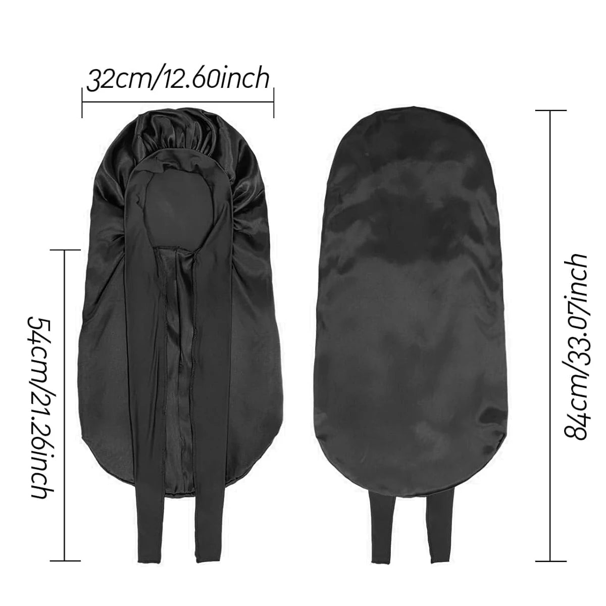 Women Bonnet Satin Sleeping Hat Long Tail Braid Hair Night Sleep Cap Head Cover Bonnets Shower Caps for Sauna Bathing Bonnet