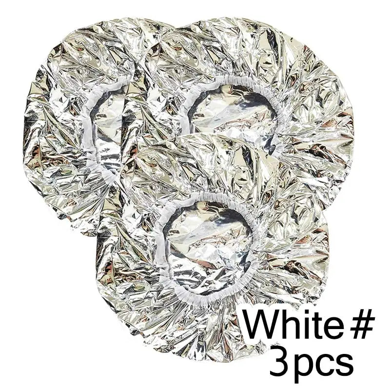 Multiple Use Hair Moisture Shower Cap Deep Conditioning Cap Aluminum Foil Hair Dye Cap Heating Cap Hair Treament Cap 3Pcs