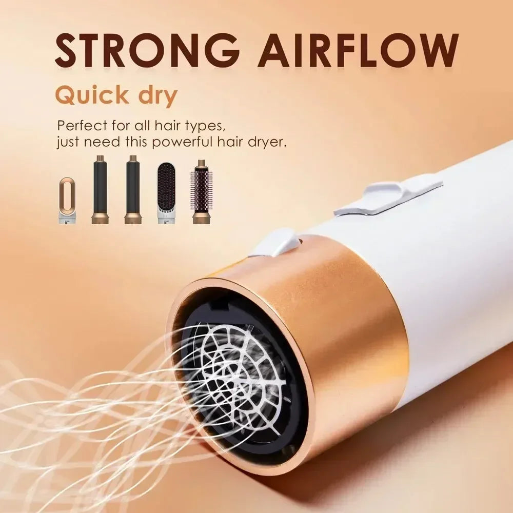 5 In 1 Hair Dryer Comb Set Professional Hot Air Styler For Hair Curling Straightening And Volumizing At Home hair straightener