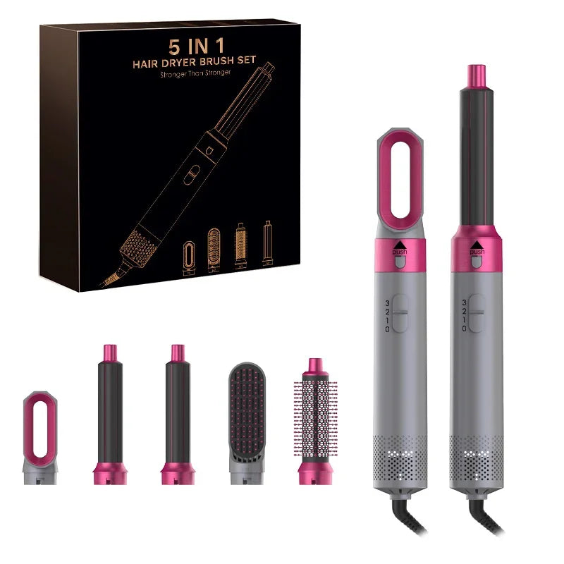 5 In 1 Hair Dryer Comb Set Professional Hot Air Styler For Hair Curling Straightening And Volumizing At Home hair straightener