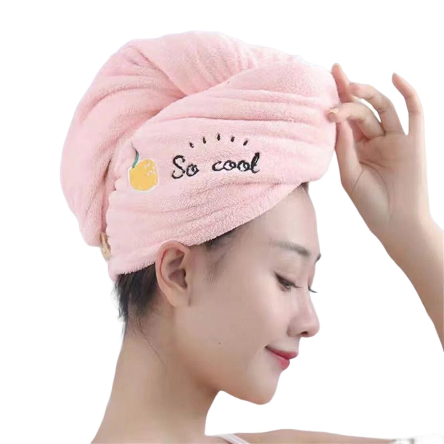 Coral Fleece Hair Towel With Cartoon Embroidery Super Absorbent Thick Soft Bath Cap For Women Men Shower Hair Drying