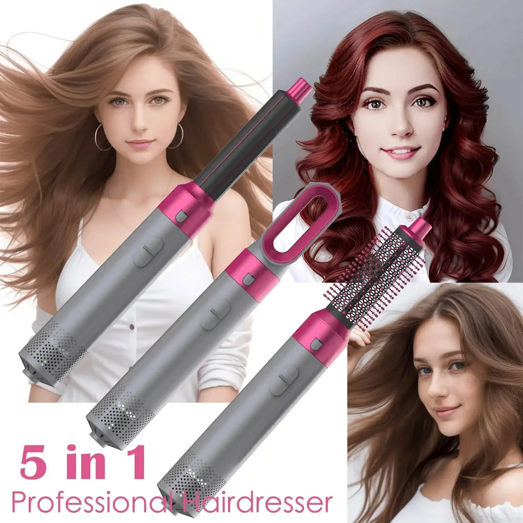 5 In 1 Hair Dryer Comb Set Professional Hot Air Styler For Hair Curling Straightening And Volumizing At Home hair straightener