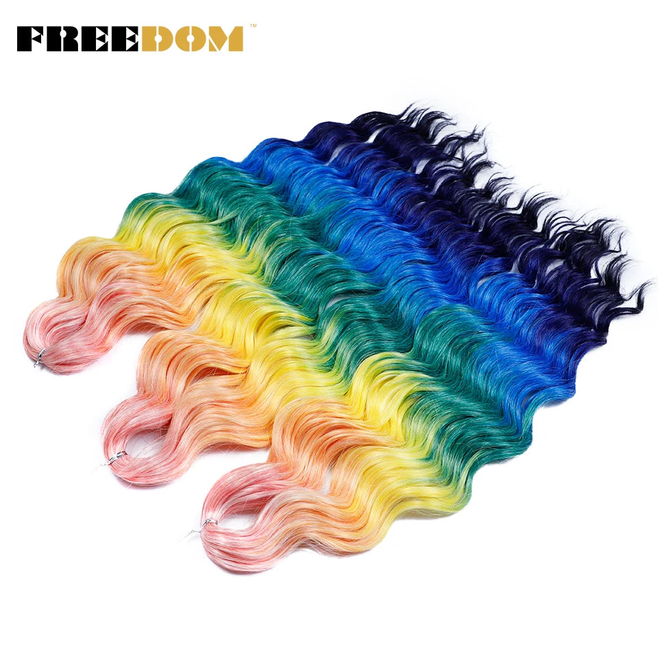 Synthetic Loose Deep Wave Braiding Hair Extensions 24 Inch Deep Curly Twist Crochet Braid Hair Ombre Blonde Brown Anna Hair