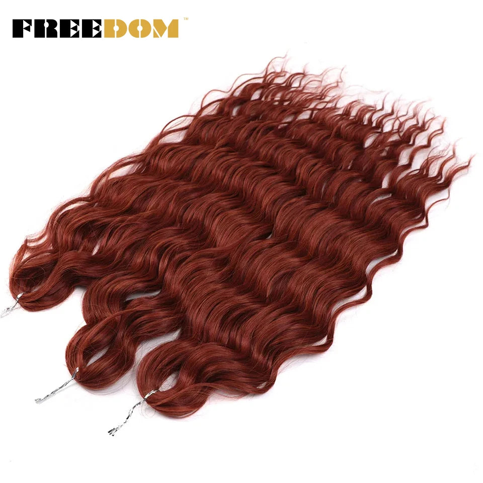 Synthetic Loose Deep Wave Braiding Hair Extensions 24 Inch Deep Curly Twist Crochet Braid Hair Ombre Blonde Brown Anna Hair