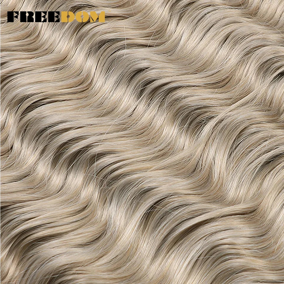 Synthetic Loose Deep Wave Braiding Hair Extensions 24 Inch Deep Curly Twist Crochet Braid Hair Ombre Blonde Brown Anna Hair