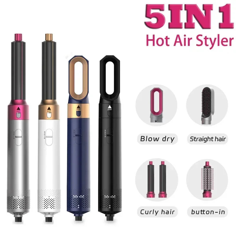 5 In 1 Hair Dryer Comb Set Professional Hot Air Styler For Hair Curling Straightening And Volumizing At Home hair straightener