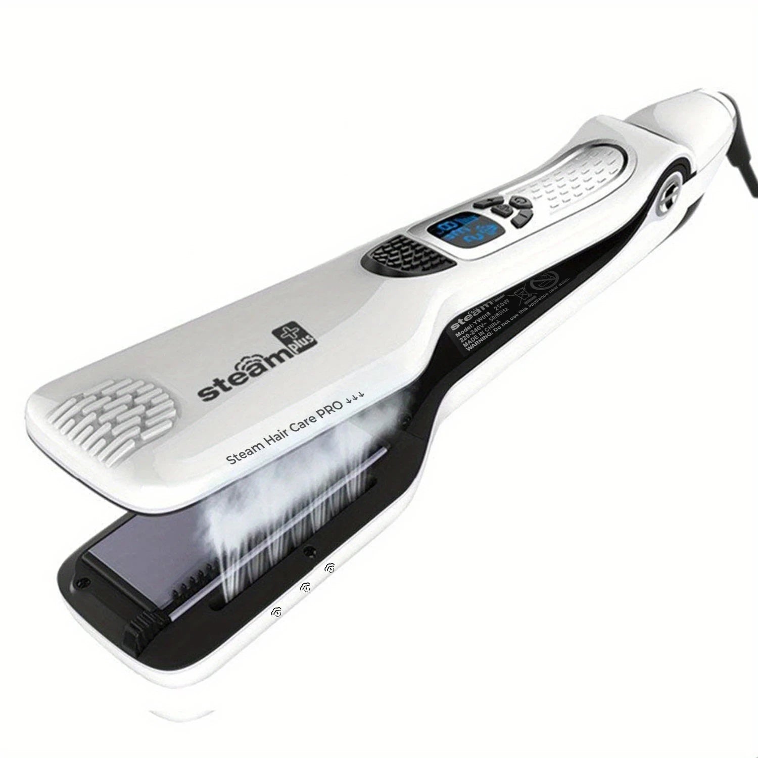 Professional Steam Hair Straightener Brush Anti-scald Negative Ion Hair Care Ceramic Wide Hair Curling Flat Plates Lcd Display