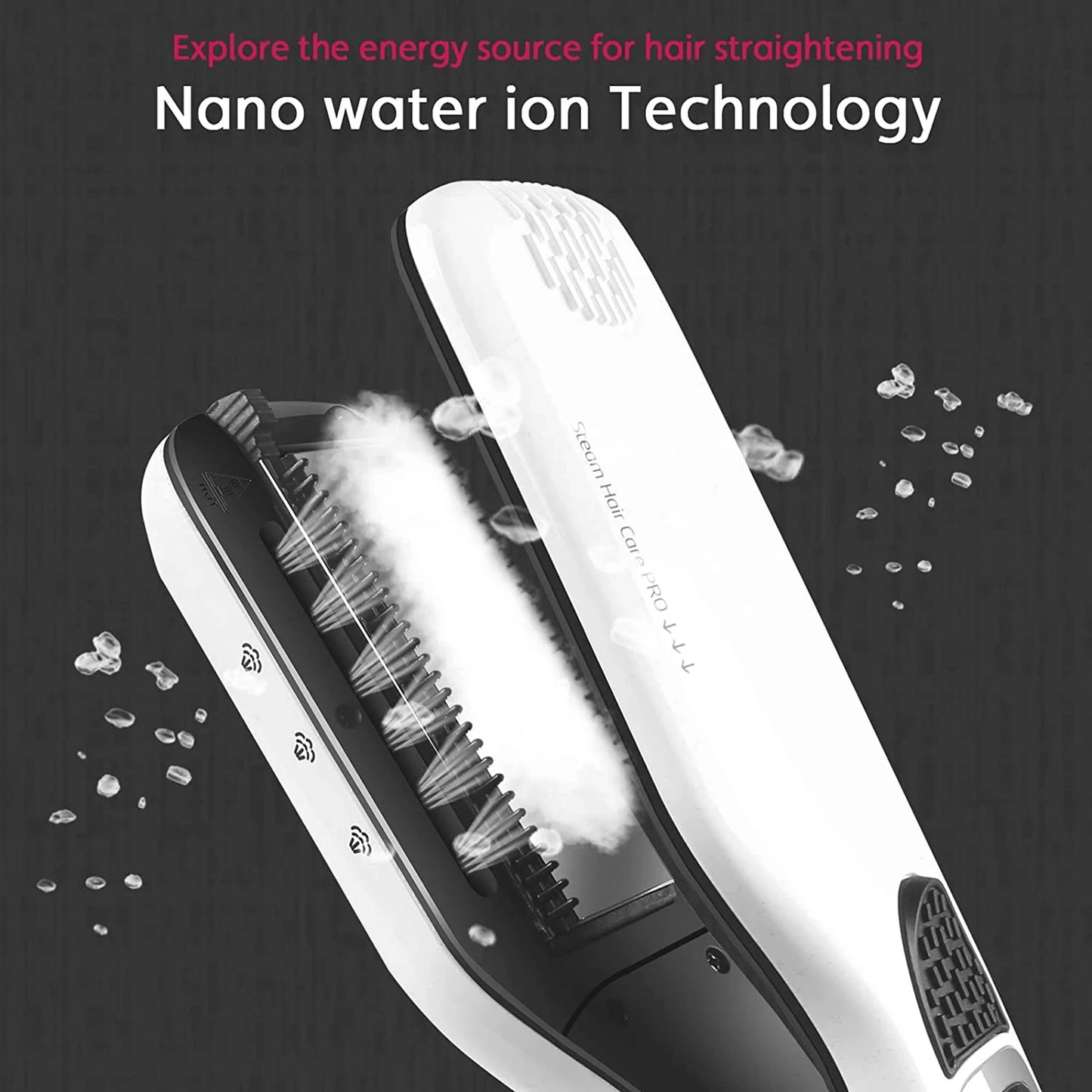Professional Steam Hair Straightener Brush Anti-scald Negative Ion Hair Care Ceramic Wide Hair Curling Flat Plates Lcd Display
