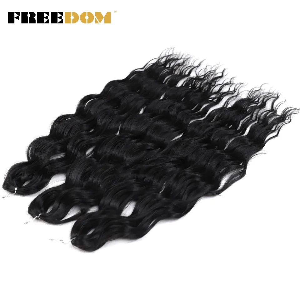 Synthetic Loose Deep Wave Braiding Hair Extensions 24 Inch Deep Curly Twist Crochet Braid Hair Ombre Blonde Brown Anna Hair
