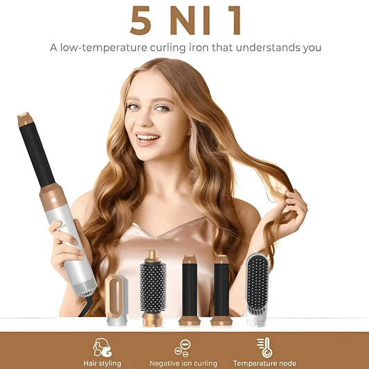 5 In 1 Hair Dryer Comb Set Professional Hot Air Styler For Hair Curling Straightening And Volumizing At Home hair straightener