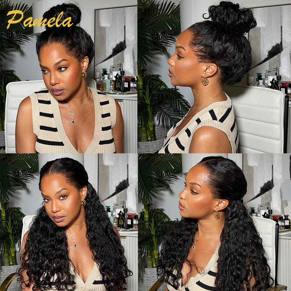 New Trend Lagos Hairline 250 Density Deep Wave Burmese Curly 13x6 Lace Frontal Glueless Wigs Human Hair PrePlucked Ready To Wear