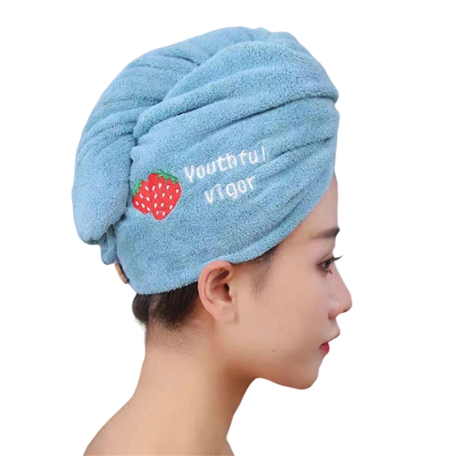 Coral Fleece Hair Towel With Cartoon Embroidery Super Absorbent Thick Soft Bath Cap For Women Men Shower Hair Drying