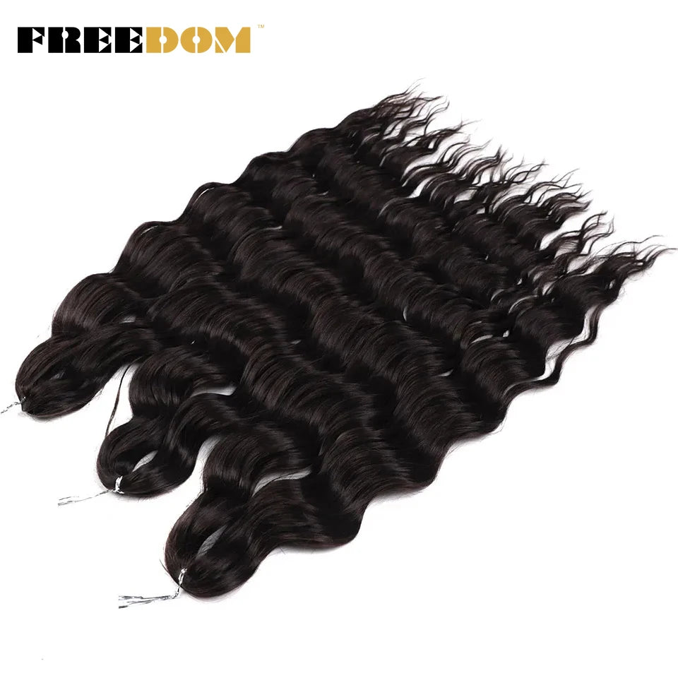Synthetic Loose Deep Wave Braiding Hair Extensions 24 Inch Deep Curly Twist Crochet Braid Hair Ombre Blonde Brown Anna Hair