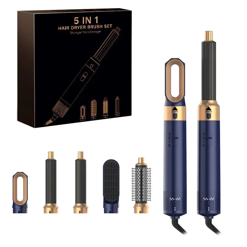 5 In 1 Hair Dryer Comb Set Professional Hot Air Styler For Hair Curling Straightening And Volumizing At Home hair straightener